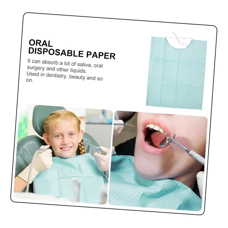 30pcs Sky Blue Oral Bibs for Clinics Salons Soft Absorbent Prevents Saliva Spatter - Image 3